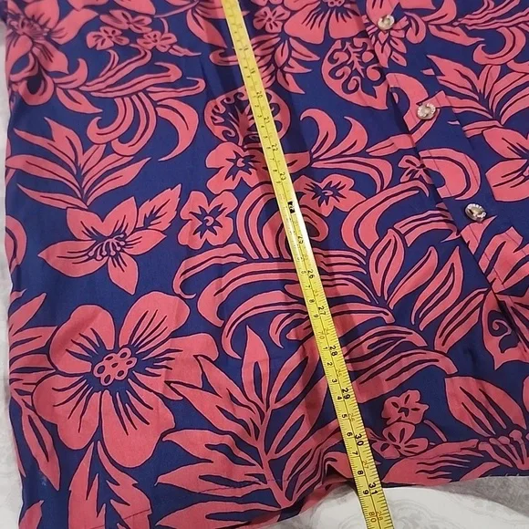Cooke Street Hawaiian Islands Vibrant Floral Shirt in Pink/redish & Blue #men XL - Picture 3 of 10